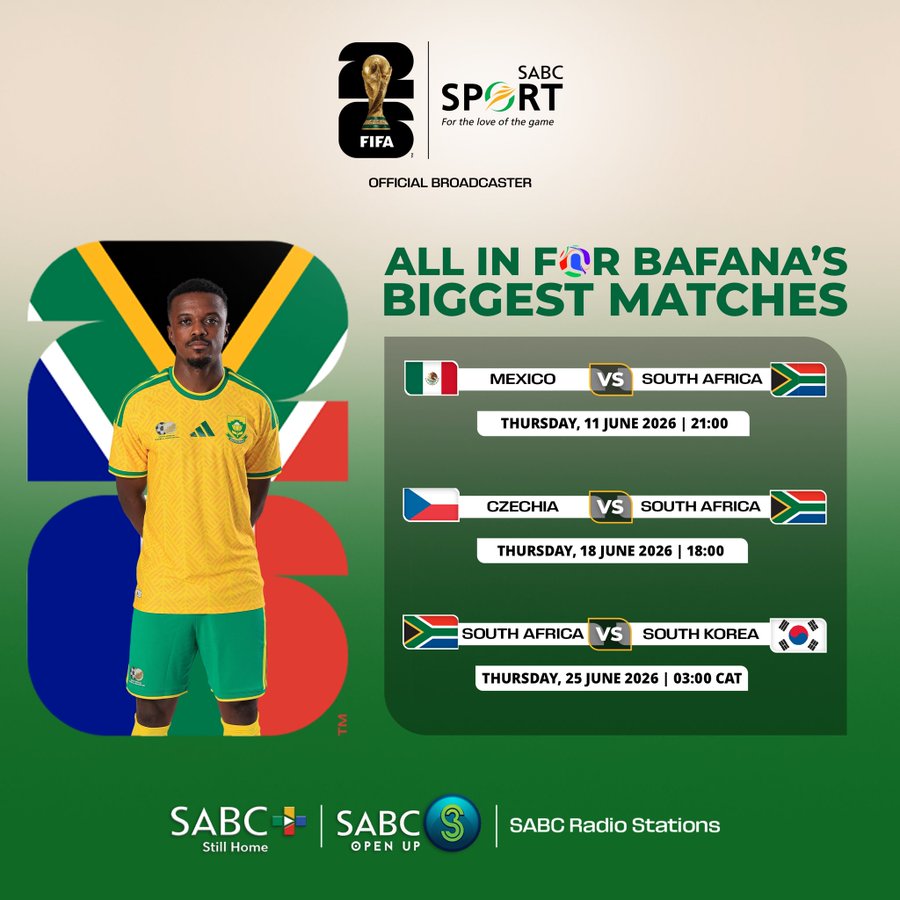 Bafana Bafana FIFA World Cup 2026 Fixtures