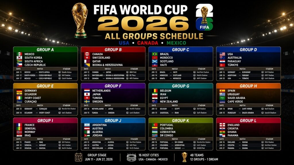 FIFA World Cup 2026 Group Stage Schedule